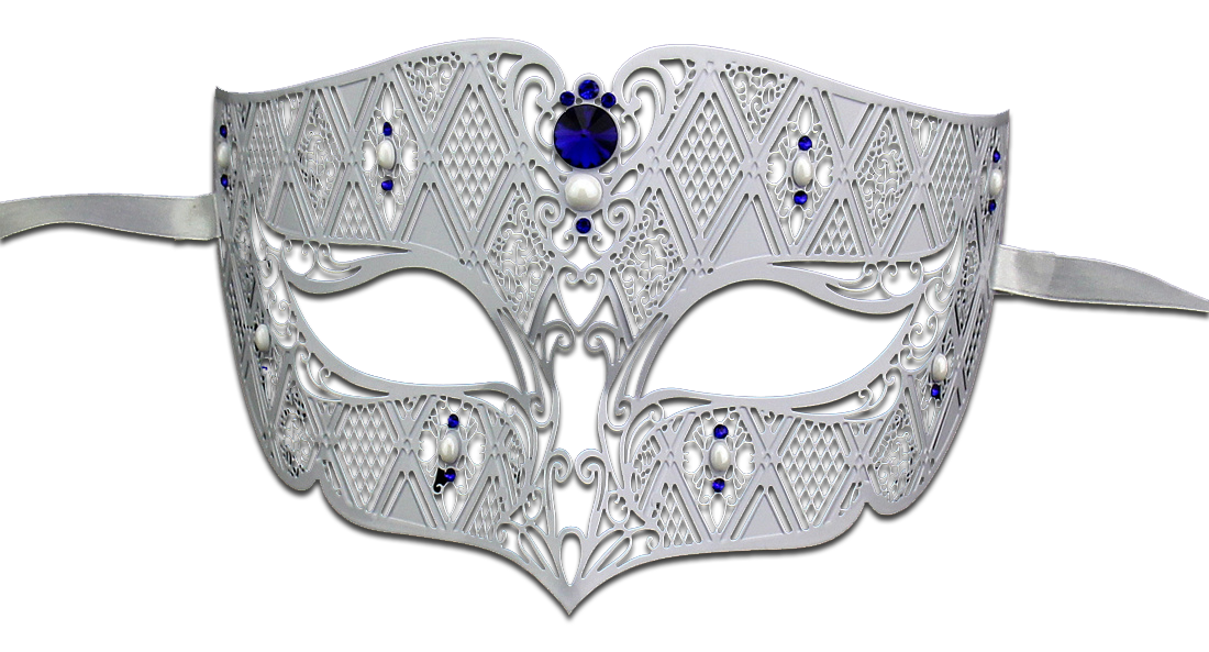 WHITE Series Diamond Design Laser Cut Venetian Masquerade Mask - Luxury Mask - 4