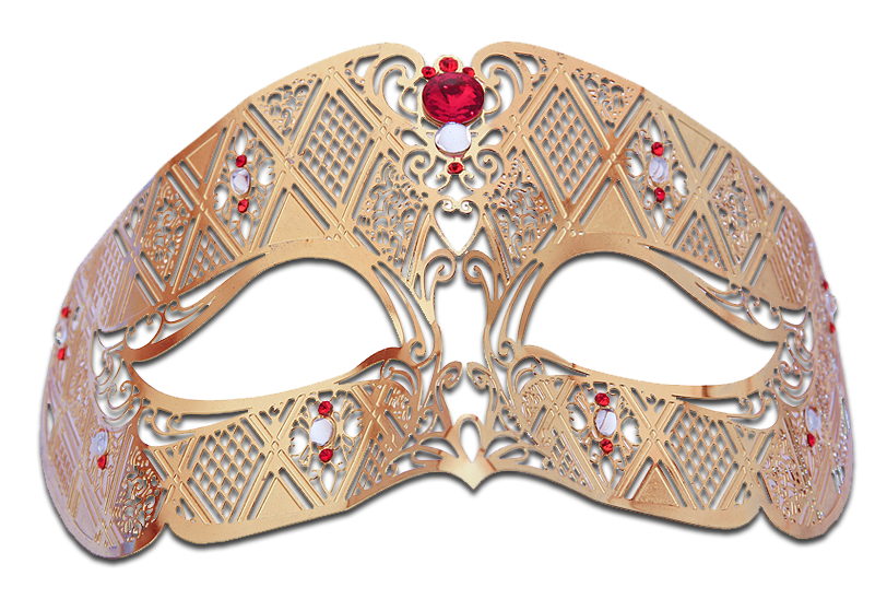 GOLD Series Diamond Design Laser Cut Venetian Masquerade Mask - Luxury Mask - 3