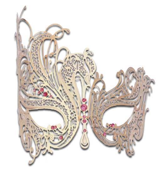 Gold Series Swan Metal Filigree Laser Cut Venetian Masquerade Mask - Luxury Mask - 6