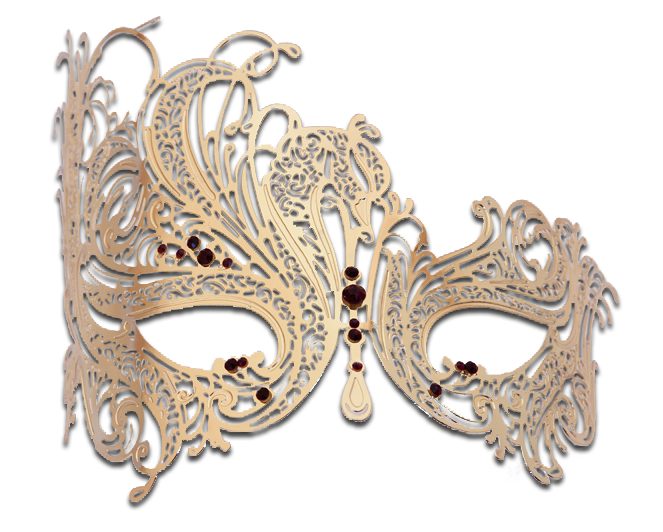 Gold Series Swan Metal Filigree Laser Cut Venetian Masquerade Mask - Luxury Mask - 5