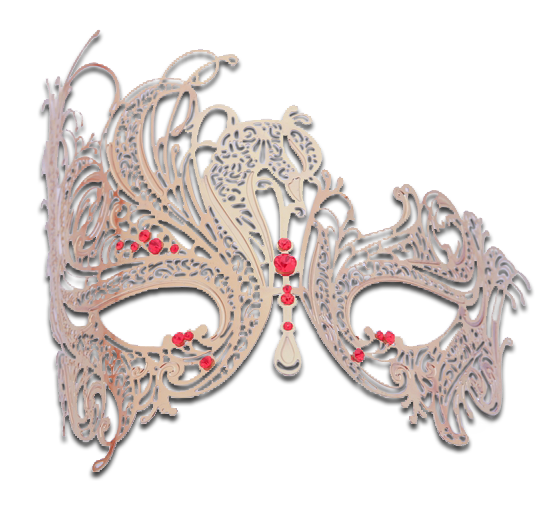 Gold Series Swan Metal Filigree Laser Cut Venetian Masquerade Mask - Luxury Mask - 3