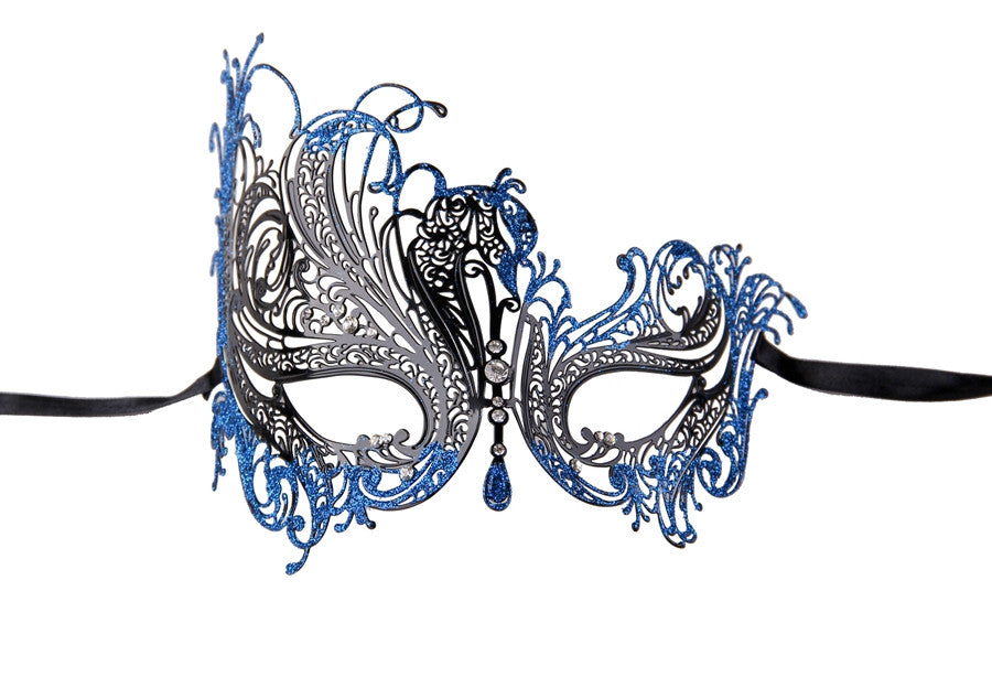 GLITTER Series Swan Metal Filigree Laser Cut Venetian Masquerade Mask - Luxury Mask - 5