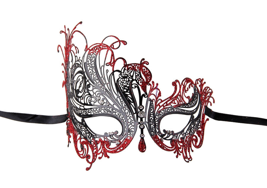 GLITTER Series Swan Metal Filigree Laser Cut Venetian Masquerade Mask - Luxury Mask - 4