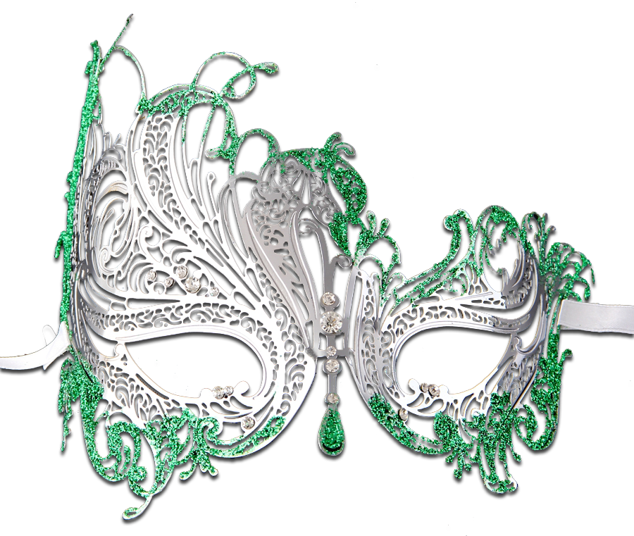 GLITTER Series Swan Metal Filigree Laser Cut Venetian Masquerade Mask - Luxury Mask - 9