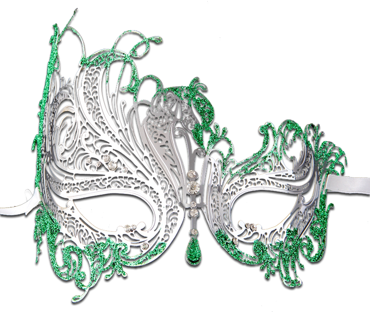 GLITTER Series Swan Metal Filigree Laser Cut Venetian Masquerade Mask - Luxury Mask - 9