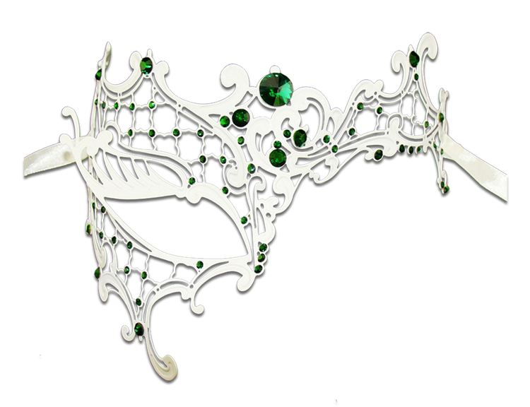 WHITE Series Signature Phantom Of The Opera Venetian Mask - Luxury Mask - 7