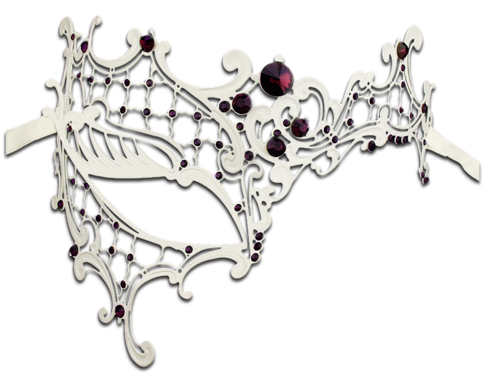 WHITE Series Signature Phantom Of The Opera Venetian Mask - Luxury Mask - 6