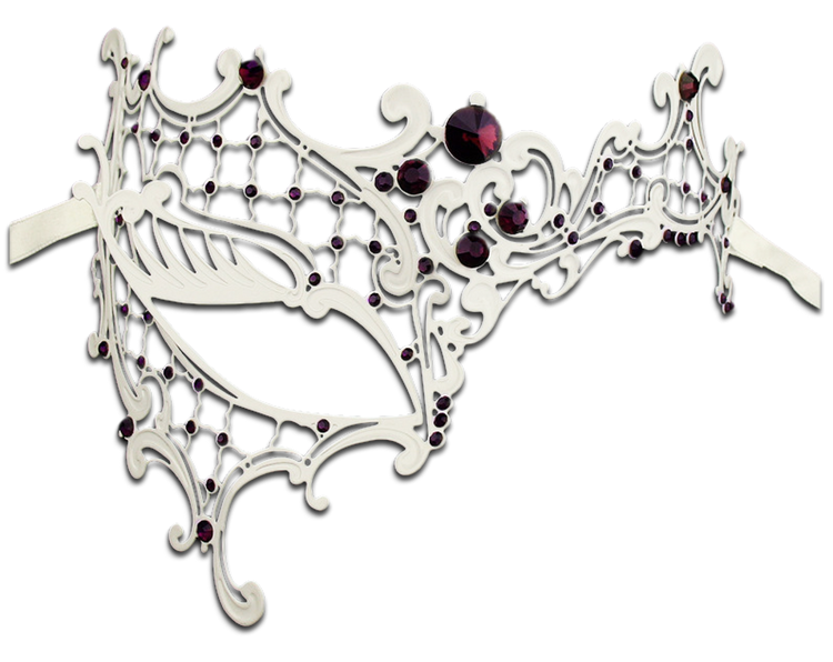WHITE Series Signature Phantom Of The Opera Venetian Mask - Luxury Mask - 6