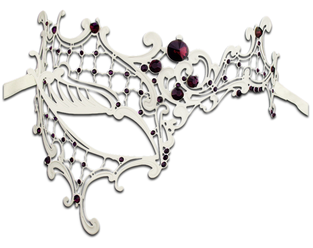 Blank White Phantom of the Opera Venetian Mask SKU 002CA-B - VENICE BUYS