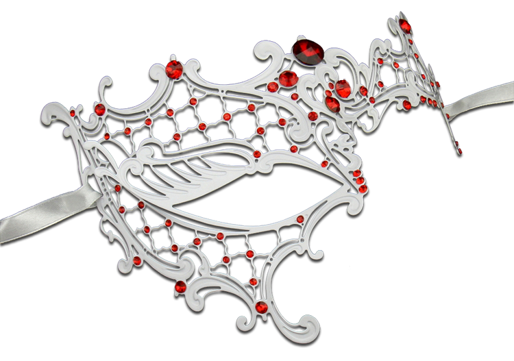 WHITE Series Signature Phantom Of The Opera Venetian Mask - Luxury Mask - 3