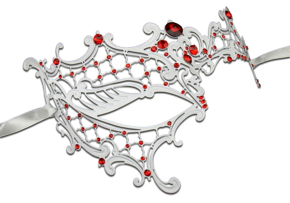 WHITE Series Signature Phantom Of The Opera Venetian Mask - Luxury Mask - 3