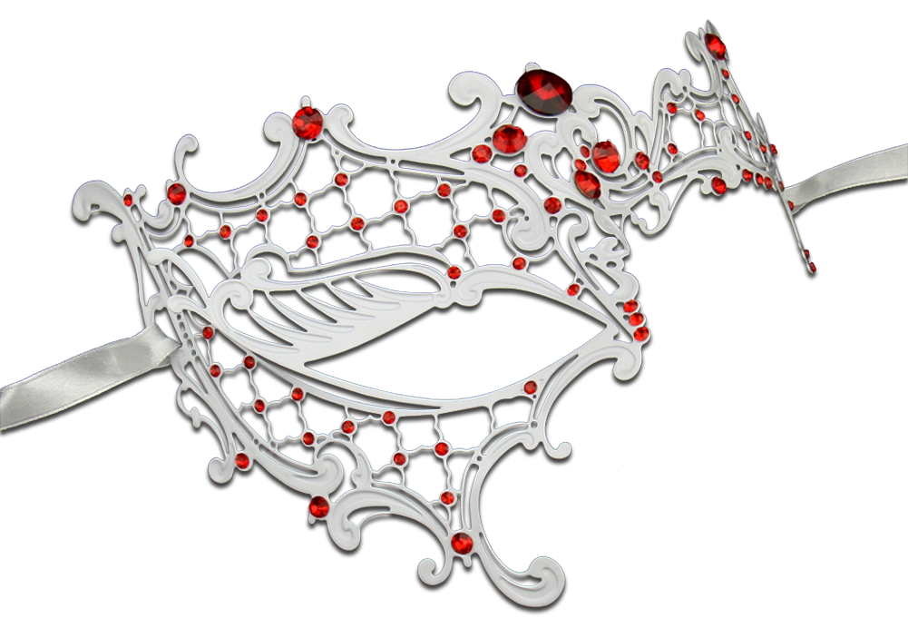 Blank White Phantom of the Opera Venetian Mask SKU 002CA-B - VENICE BUYS