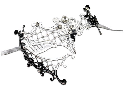 SILVER Series Signature Phantom Of The Opera Venetian Mask - Luxury Mask - 2