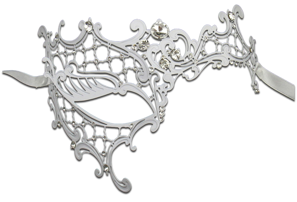 WHITE Series Signature Phantom Of The Opera Venetian Mask - Luxury Mask - 2