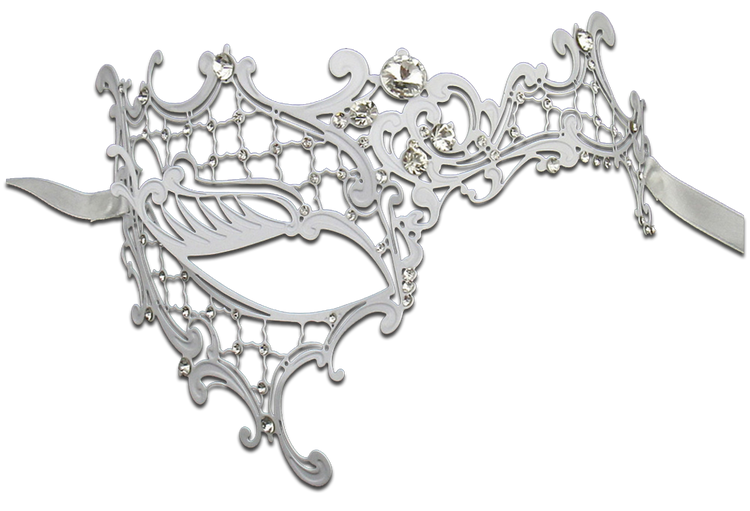 WHITE Series Signature Phantom Of The Opera Venetian Mask - Luxury Mask - 2