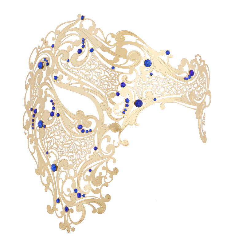 GOLD Series Signature Phantom Of The Opera Half Face Mask - Luxury Mask - 3