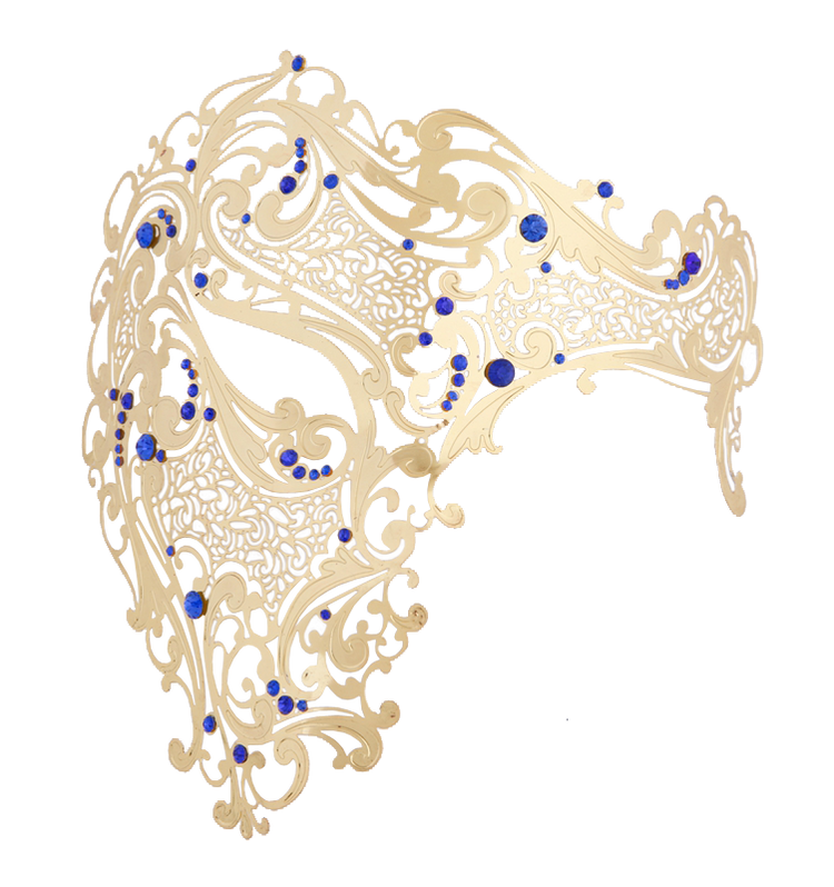 GOLD Series Signature Phantom Of The Opera Half Face Mask - Luxury Mask - 3