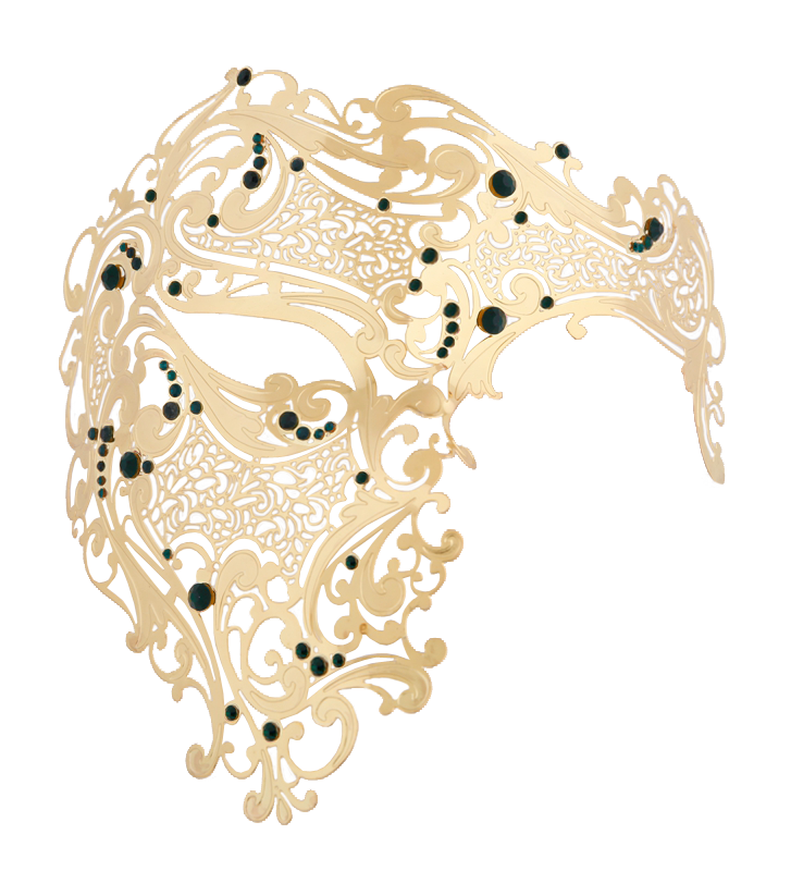 GOLD Series Signature Phantom Of The Opera Half Face Mask - Luxury Mask - 7