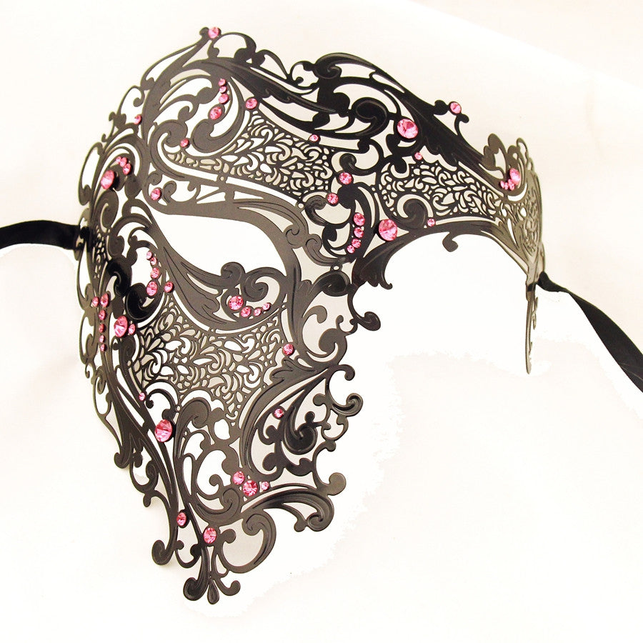 BLACK Series Men's Signature Phantom Of The Opera Half Face Masquerade Mask - Luxury Mask - 7
