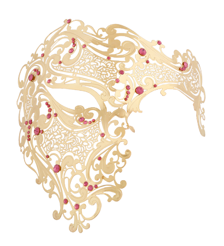 GOLD Series Signature Phantom Of The Opera Half Face Mask - Luxury Mask - 6