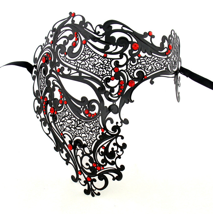 BLACK Series Men's Signature Phantom Of The Opera Half Face Masquerade Mask - Luxury Mask - 3