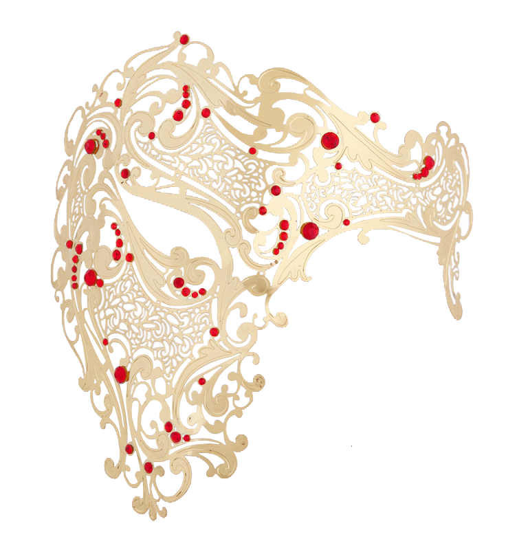 GOLD Series Signature Phantom Of The Opera Half Face Mask - Luxury Mask - 4