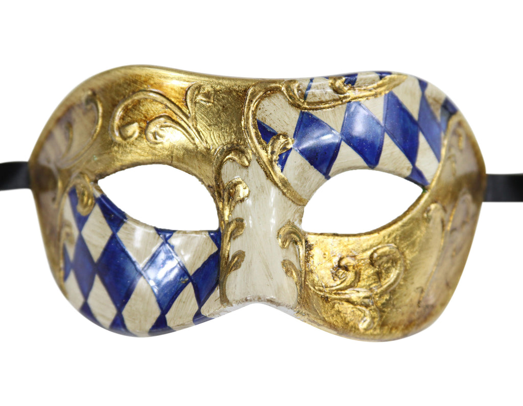 Half CHECKERED  Vintage Design Masquerade Mask - Luxury Mask - 3